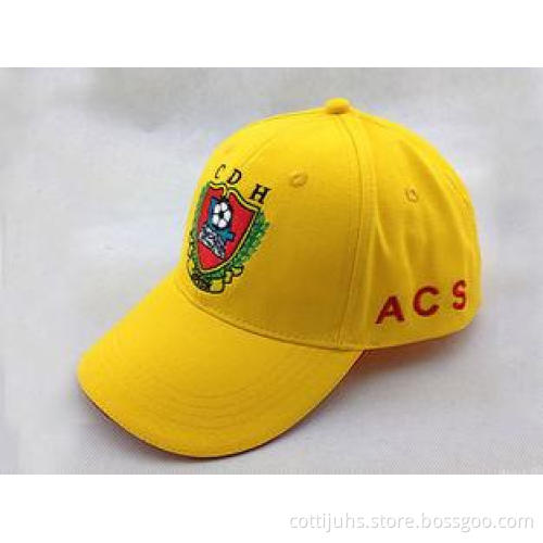 Embroidered Yellow Cotton Baseball Cap for Promotion Cap Ba